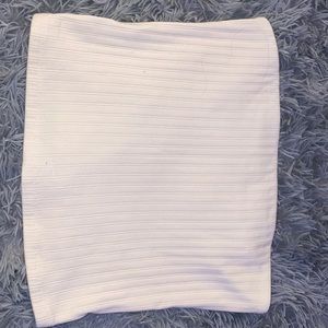 Cream ribbed tube top